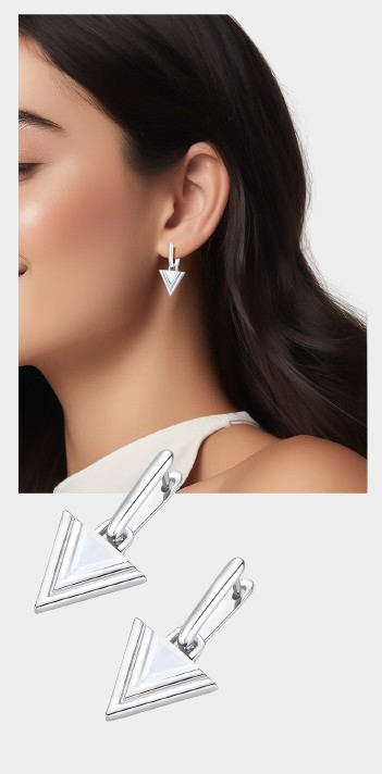 Triangle Geometric Earrings Studs