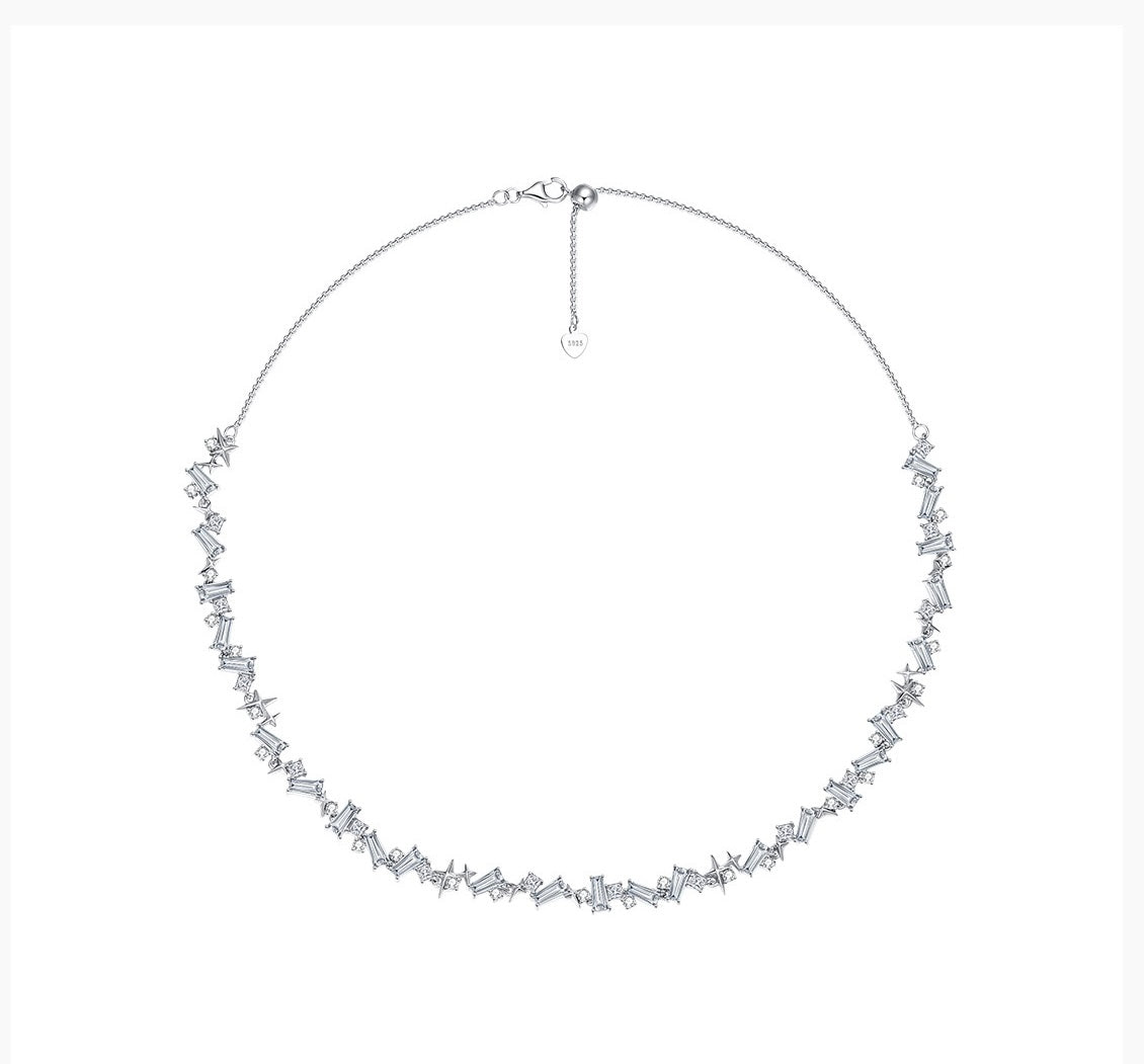 Adjustable chain length  Zircon/925 Silver  
 