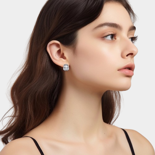 Geometric sliver earrings